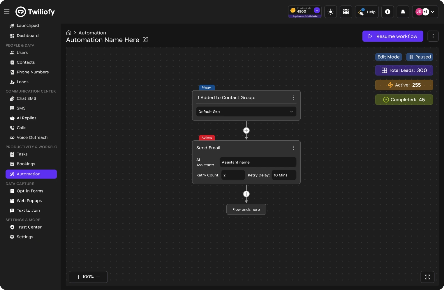 Twiliofy Automation Workflow